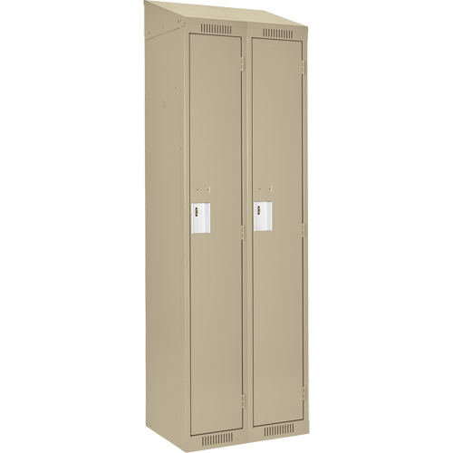 Clean Line Lockers, Bank of 2, 24" x 18" x 78", Steel, Beige, Rivet (Assembled) Rock Safety Industrial Ltd