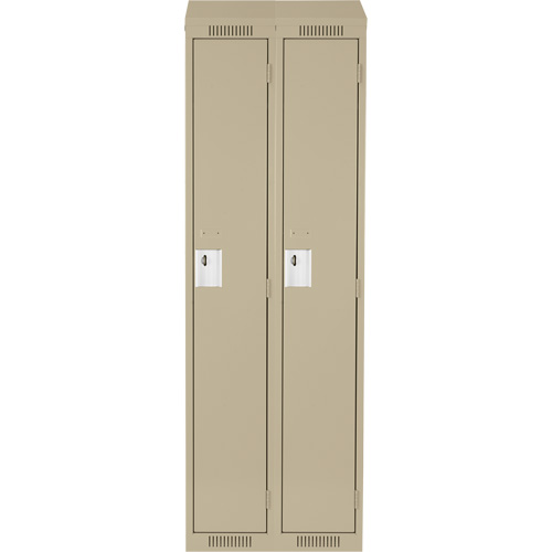 Clean Line Lockers, Bank of 2, 24" x 18" x 78", Steel, Beige, Rivet (Assembled) Rock Safety Industrial Ltd
