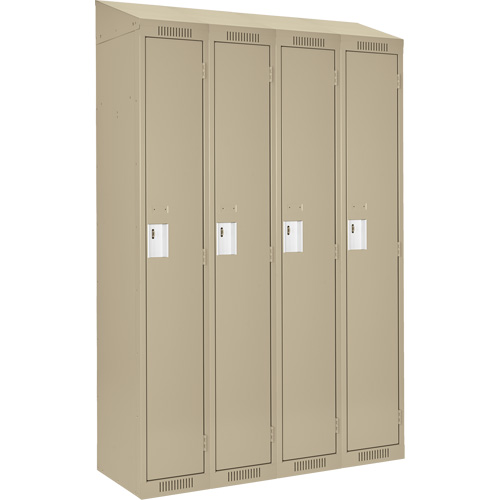 Casiers Clean Line, Bloc de 4, 60" x 18" x 78", Acier, Beige, Rivet (assembl&eacute;) Rock Safety Industrial Ltd