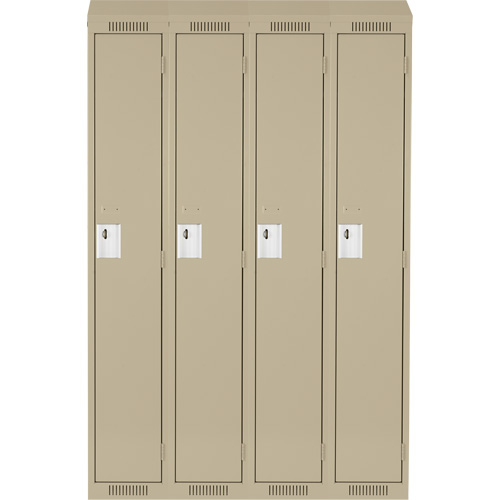 Casiers Clean Line, Bloc de 4, 60" x 18" x 78", Acier, Beige, Rivet (assembl&eacute;) Rock Safety Industrial Ltd
