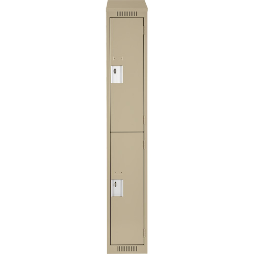 Clean Line Lockers, 2 -tier, 12" x 15" x 78", Steel, Beige, Rivet (Assembled) Rock Safety Industrial Ltd