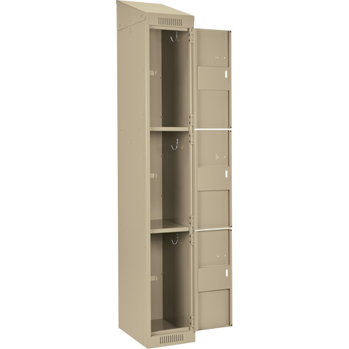Casiers Clean Line, 3 niveaux, 12" x 12" x 78", Acier, Beige, Rivet (assembl&eacute;) Rock Safety Industrial Ltd