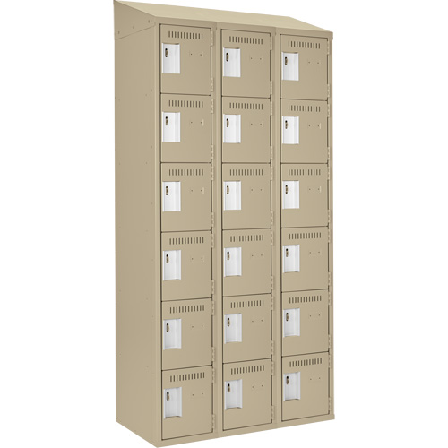 Clean-Line Lockerette, 6 -tier, Bank of 3, 18" x 72" x 15", Steel Rock Safety Industrial Ltd