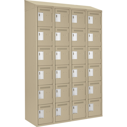 Clean-Line Lockerette, 6 -tier, Bank of 4, 18" x 72" x 18", Steel Rock Safety Industrial Ltd