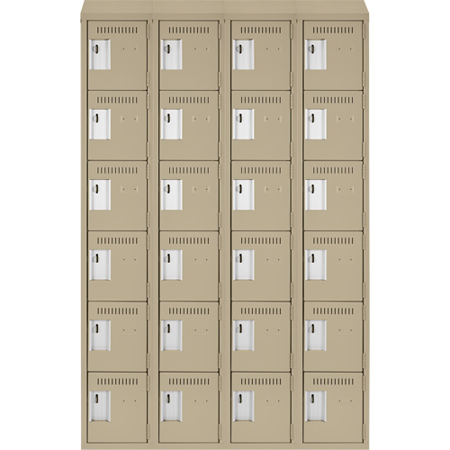 Clean-Line Lockerette, 6 -tier, Bank of 4, 18" x 72" x 18", Steel Rock Safety Industrial Ltd