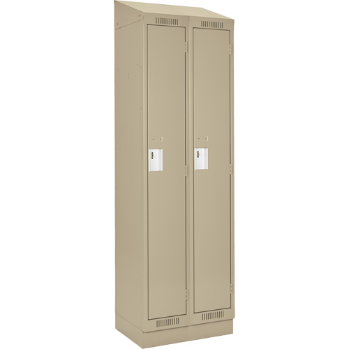 Clean Line Lockers, Bank of 2, 24" x 18" x 82", Steel, Beige, Rivet (Assembled) Rock Safety Industrial Ltd