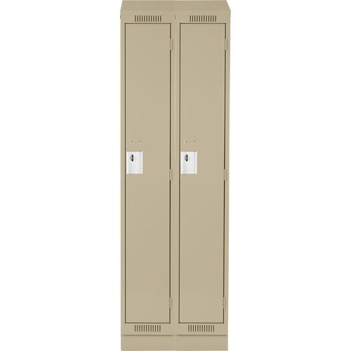 Clean Line Lockers, Bank of 2, 24" x 18" x 82", Steel, Beige, Rivet (Assembled) Rock Safety Industrial Ltd