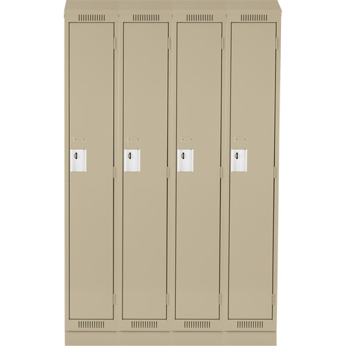 Clean Line Lockers, Bank of 4, 48" x 18" x 82", Steel, Beige, Rivet (Assembled) Rock Safety Industrial Ltd