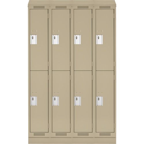 Clean Line Lockers, 2 -tier, Bank of 4, 48" x 18" x 82", Steel, Beige, Rivet (Assembled) Rock Safety Industrial Ltd