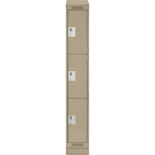Casiers Clean Line, 3 niveaux, 15" x 18" x 82", Acier, Beige, Rivet (assembl&eacute;) Rock Safety Industrial Ltd