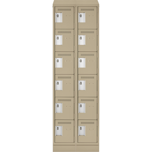 Clean-Line Lockerette, 6 -tier, Bank of 2, 18" x 72" x 18", Steel Rock Safety Industrial Ltd
