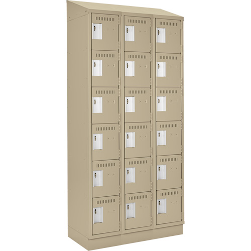 Clean-Line Lockerette, 6 -tier, Bank of 3, 18" x 72" x 18", Steel Rock Safety Industrial Ltd