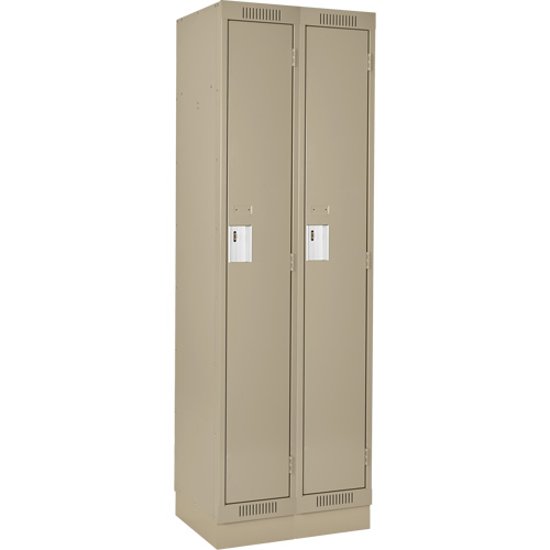 Clean Line Lockers, Bank of 2, 24" x 18" x 76", Steel, Beige, Rivet (Assembled) Rock Safety Industrial Ltd