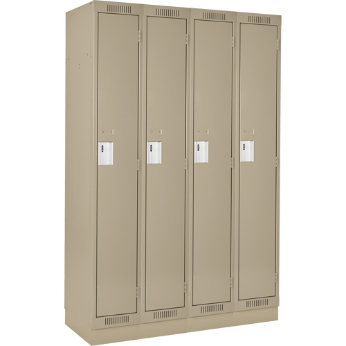 Casiers Clean Line, Bloc de 4, 60" x 18" x 76", Acier, Beige, Rivet (assembl&eacute;) Rock Safety Industrial Ltd