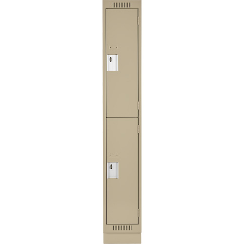 Casiers Clean Line, 2 niveaux, 12" x 18" x 76", Acier, Beige, Rivet (assembl&eacute;) Rock Safety Industrial Ltd