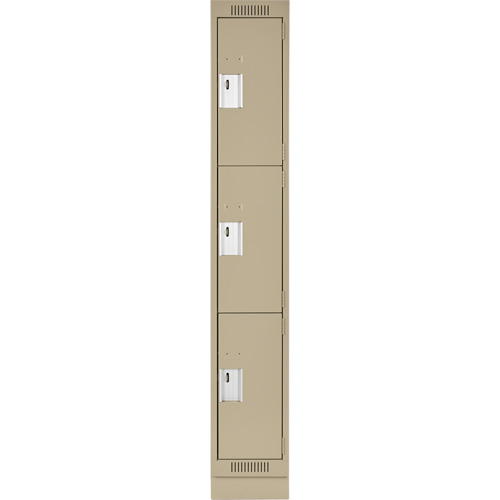 Casiers Clean Line, 3 niveaux, 18" x 18" x 76", Acier, Beige, Rivet (assembl&eacute;) Rock Safety Industrial Ltd