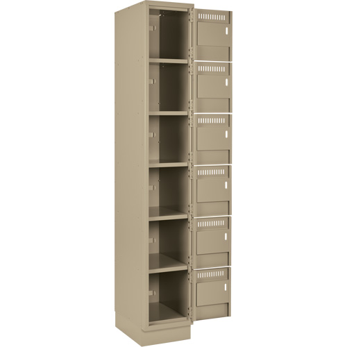 Clean-Line Lockerette, 6 -tier, Bank of 2, 18" x 72" x 18", Steel Rock Safety Industrial Ltd