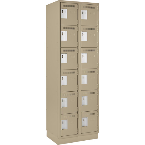 Clean-Line Lockerette, 6 -tier, Bank of 2, 18" x 72" x 18", Steel Rock Safety Industrial Ltd
