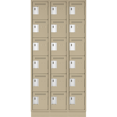 Clean-Line Lockerette, 6 -tier, Bank of 3, 18" x 72" x 18", Steel Rock Safety Industrial Ltd