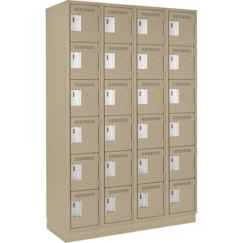 Clean-Line Lockerette, 6 -tier, Bank of 4, 18" x 72" x 18", Steel Rock Safety Industrial Ltd