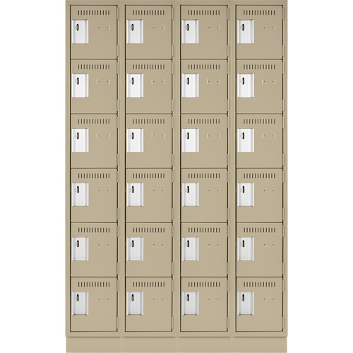 Clean-Line Lockerette, 6 -tier, Bank of 4, 18" x 72" x 18", Steel Rock Safety Industrial Ltd