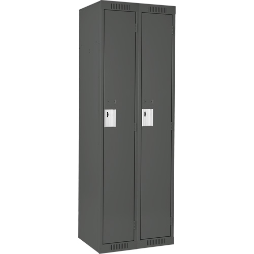 Clean Line Lockers, Bank of 2, 24" x 12" x 72", Steel, Charcoal, Rivet (Assembled) Rock Safety Industrial Ltd