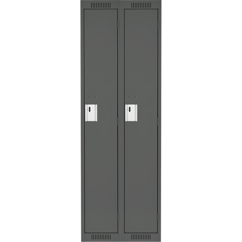 Clean Line Lockers, Bank of 2, 24" x 12" x 72", Steel, Charcoal, Rivet (Assembled) Rock Safety Industrial Ltd