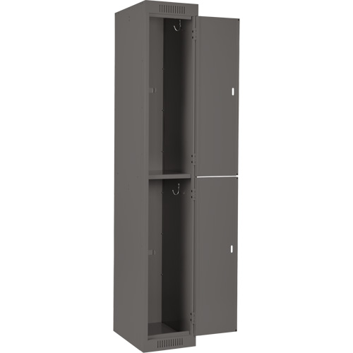 Clean Line Lockers, 2 -tier, Bank of 4, 48" x 18" x 72", Steel, Charcoal, Rivet (Assembled) Rock Safety Industrial Ltd