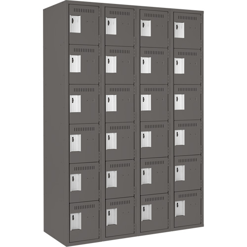 Clean-Line Lockerette, 6 -tier, Bank of 4, 18" x 72" x 18", Steel Rock Safety Industrial Ltd