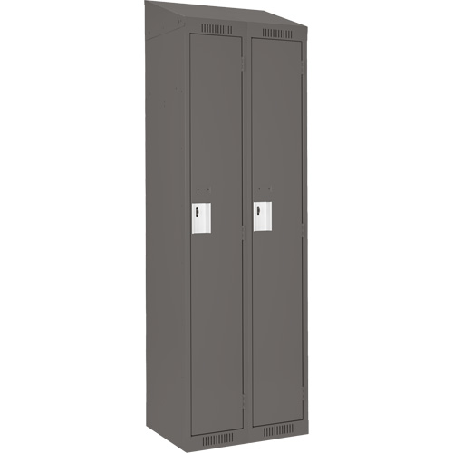 Clean Line Lockers, Bank of 2, 24" x 18" x 78", Steel, Charcoal, Rivet (Assembled) Rock Safety Industrial Ltd