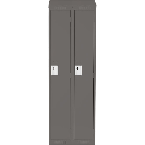 Clean Line Lockers, Bank of 2, 24" x 18" x 78", Steel, Charcoal, Rivet (Assembled) Rock Safety Industrial Ltd