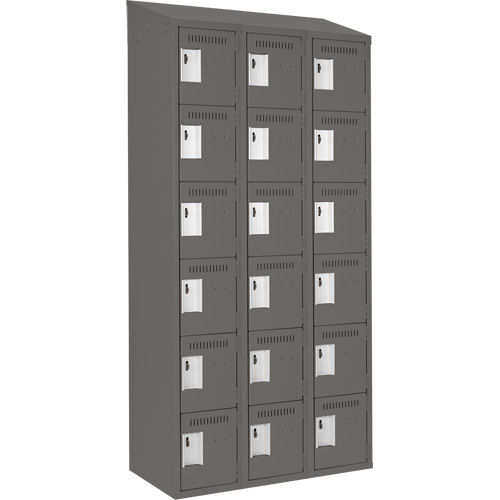 Clean-Line Lockerette, 6 -tier, Bank of 3, 18" x 72" x 18", Steel Rock Safety Industrial Ltd