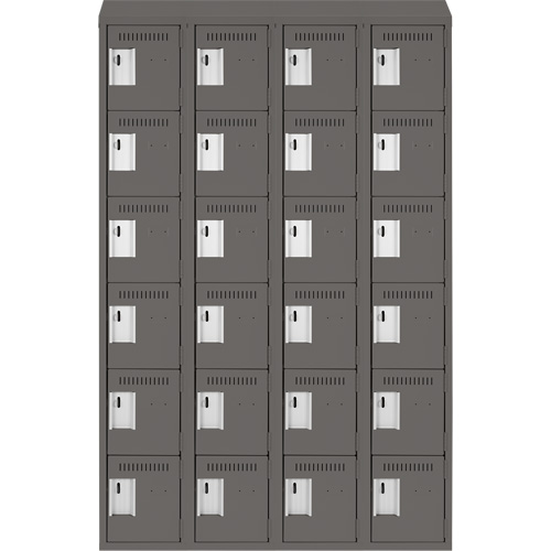 Clean-Line Lockerette, 6 -tier, Bank of 4, 18" x 72" x 18", Steel Rock Safety Industrial Ltd