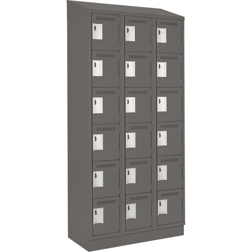 Clean-Line Lockerette, 6 -tier, Bank of 3, 18" x 72" x 18", Steel Rock Safety Industrial Ltd