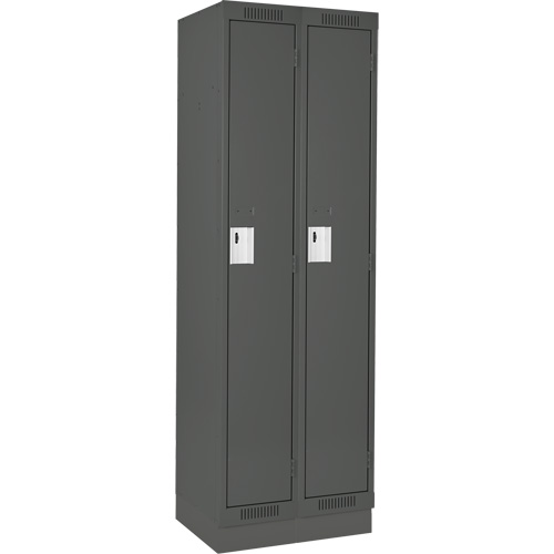 Clean Line Lockers, Bank of 2, 24" x 18" x 76", Steel, Charcoal, Rivet (Assembled) Rock Safety Industrial Ltd