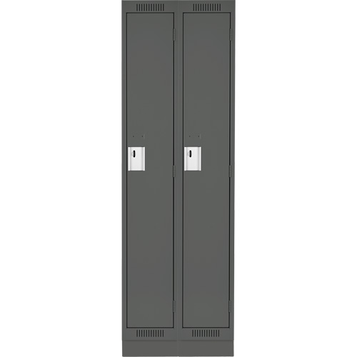 Clean Line Lockers, Bank of 2, 24" x 18" x 76", Steel, Charcoal, Rivet (Assembled) Rock Safety Industrial Ltd