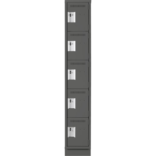 Casiers Clean Line, 5 niveaux, 12" x 18" x 76", Acier, Charbon, Rivet (assembl&eacute;) Rock Safety Industrial Ltd