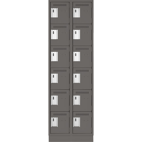 Clean-Line Lockerette, 6 -tier, Bank of 2, 18" x 72" x 18", Steel Rock Safety Industrial Ltd
