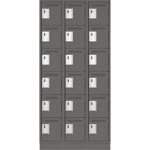 Clean-Line Lockerette, 6 -tier, Bank of 3, 18" x 72" x 18", Steel Rock Safety Industrial Ltd
