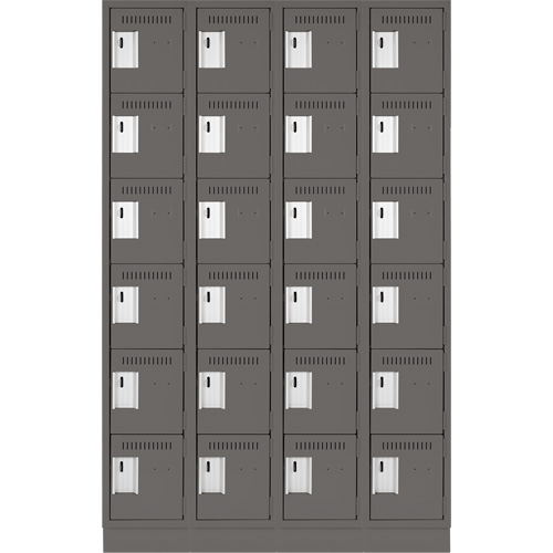 Clean-Line Lockerette, 6 -tier, Bank of 4, 18" x 72" x 18", Steel Rock Safety Industrial Ltd