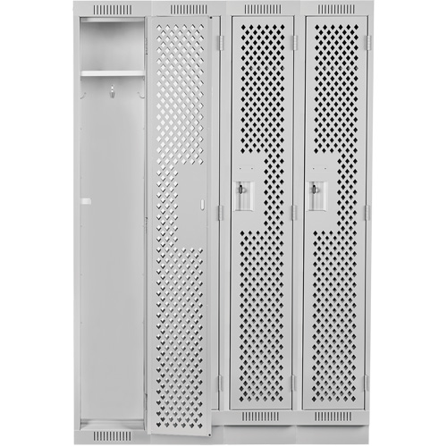 Casiers Clean Line, Bloc de 4, 48" x 18" x 76", Acier, Gris, Rivet (assembl&eacute;), Perfor&eacute; Rock Safety Industrial Ltd