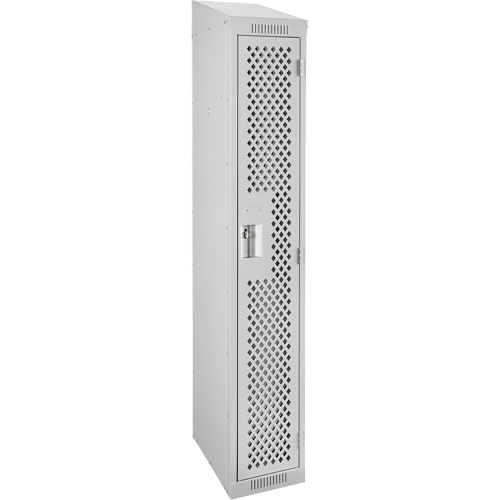 Clean Line Lockers, 12" x 15" x 78", Steel, Grey, Rivet (Assembled), Perforated Rock Safety Industrial Ltd