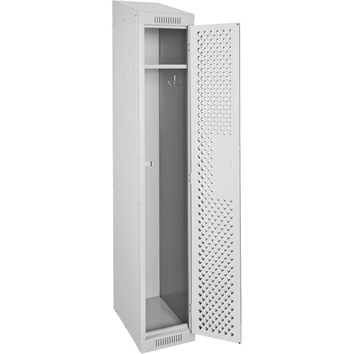 Clean Line Lockers, 12" x 15" x 78", Steel, Grey, Rivet (Assembled), Perforated Rock Safety Industrial Ltd