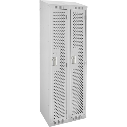 Casiers Clean Line, Bloc de 2, 24" x 15" x 78", Acier, Gris, Rivet (assembl&eacute;), Perfor&eacute; Rock Safety Industrial Ltd