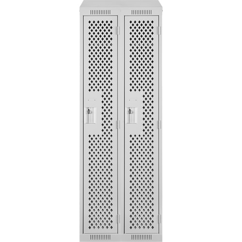Casiers Clean Line, Bloc de 2, 24" x 15" x 78", Acier, Gris, Rivet (assembl&eacute;), Perfor&eacute; Rock Safety Industrial Ltd