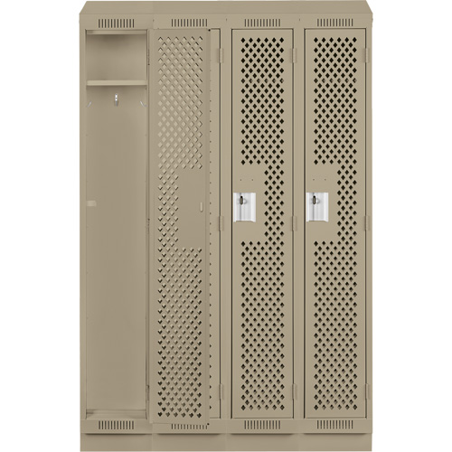 Casiers Clean Line, Bloc de 4, 48" x 18" x 82", Acier, Gris, Rivet (assembl&eacute;), Perfor&eacute; Rock Safety Industrial Ltd