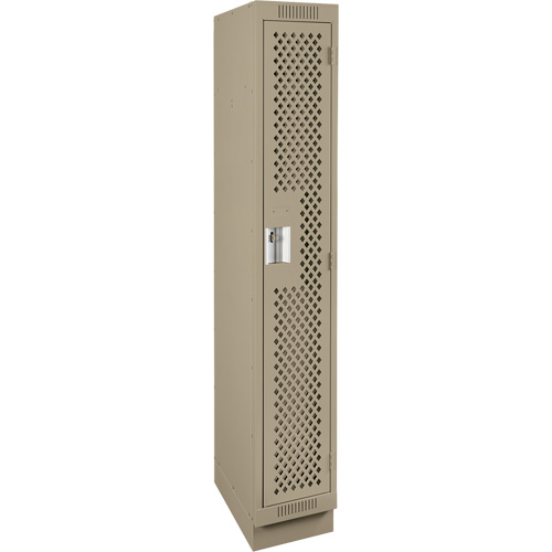Clean Line Lockers, 12" x 18" x 76", Steel, Beige, Rivet (Assembled), Perforated Rock Safety Industrial Ltd