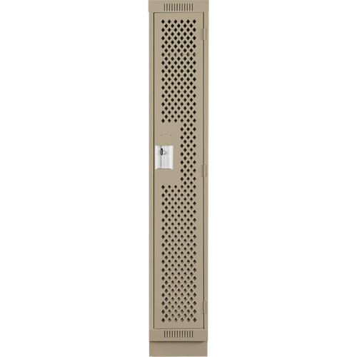 Clean Line Lockers, 12" x 18" x 76", Steel, Beige, Rivet (Assembled), Perforated Rock Safety Industrial Ltd