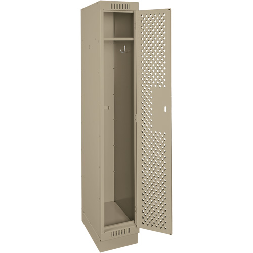 Clean Line Lockers, 12" x 18" x 76", Steel, Beige, Rivet (Assembled), Perforated Rock Safety Industrial Ltd