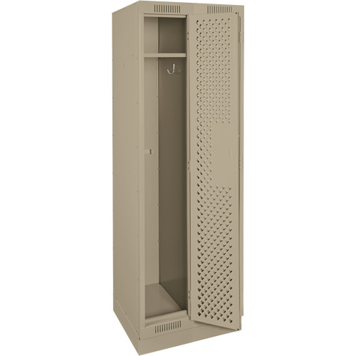Clean Line Lockers, Bank of 2, 24" x 18" x 76", Steel, Beige, Rivet (Assembled), Perforated Rock Safety Industrial Ltd